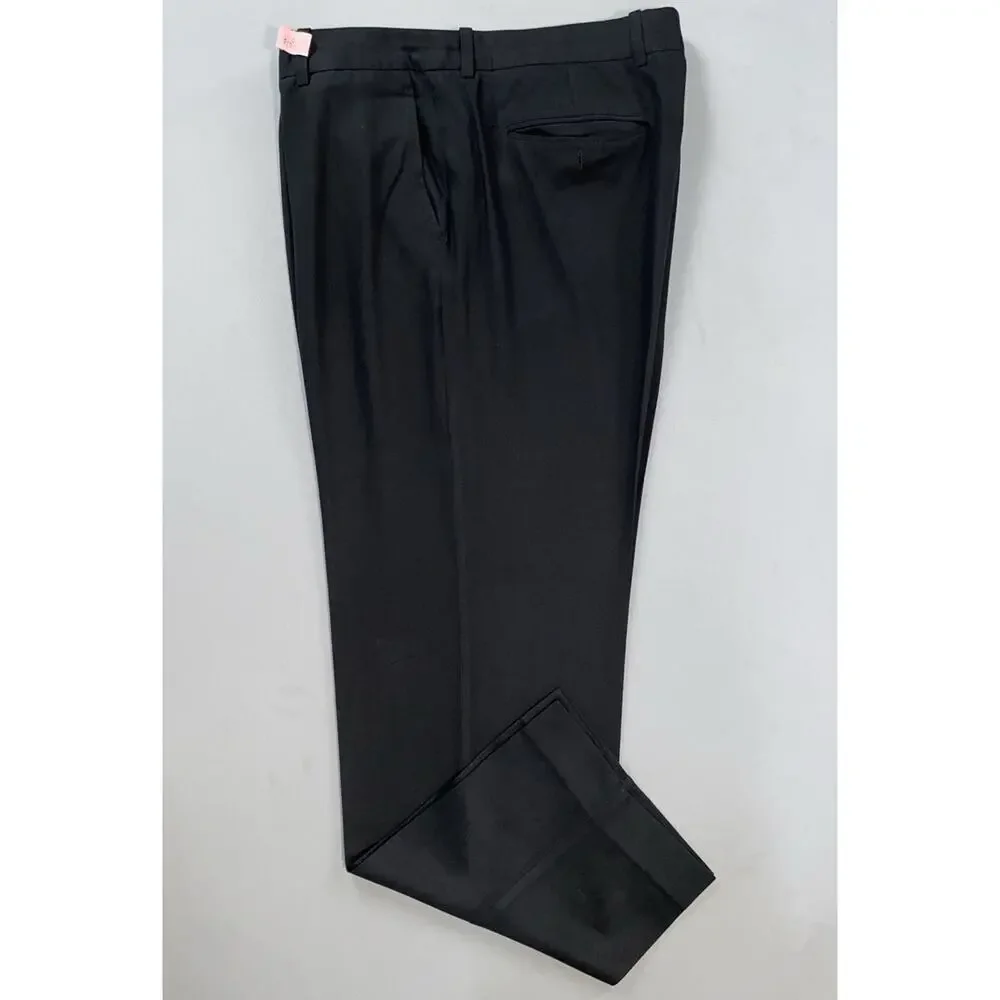 Tommy Bahama Flat Front Silk/Cotton Chino Pants. Black, Metal Logo. Men's 36X32.